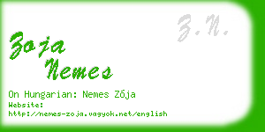 zoja nemes business card